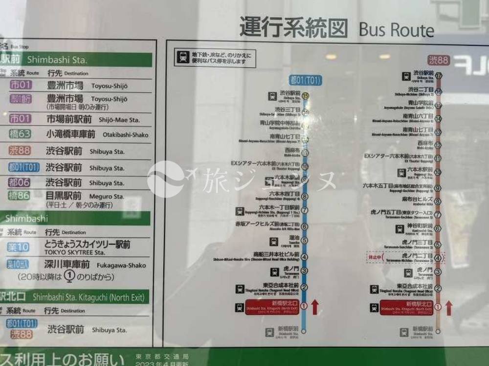 バス路線図の看板